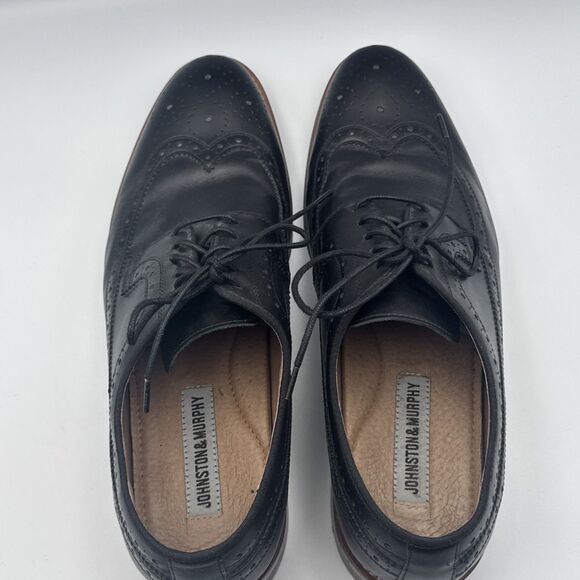 Johnston & Murphy Men's 20-2231 Conard E16 Black Wing Tip Oxford‎ Size 12 M - Picture 8 of 14